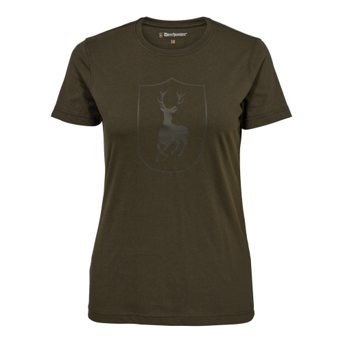 Damska koszulka myśliwska Deerhunter Lady Logo 8986 Fallen Leaf