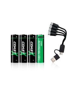 Akumulatorki Coast AA 1,5V , 2400mAh, USB-C 4 sztuki
