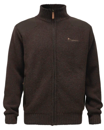 Sweter Pinewood Hurricane Full Zip 5479 Dark Brown Melange