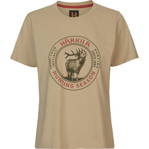Damski t-shirt Harkila Stage Badge 10831 Sand
