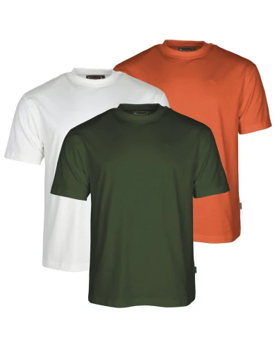 Koszulka myśliwska Pinewood T-Shirt 3-pack 5447 White/Pine/B.Orange