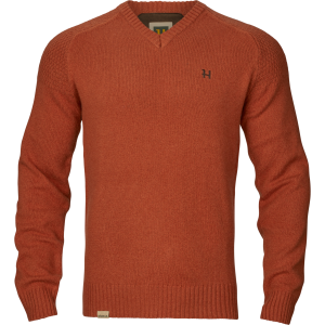 Sweter Harkila Vincent Merino V-Neck 10609 Bombay brown