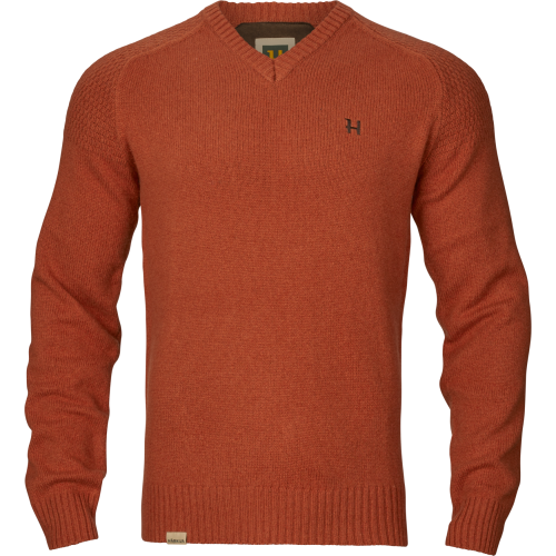 Sweter Harkila Merino V-Neck 10609 Bombay brown