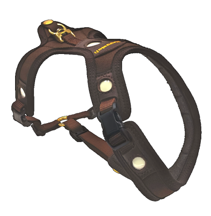 Szelki tropowe dla psa Niggeloh FOLLOW3 LIGHT XS brązowe fluorescencyjne