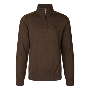 Sweter Seeland Pine Half Zip 40983 Dark Brown