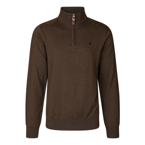Sweter Seeland Pine Half Zip 40983 Dark Brown