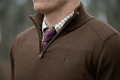 Sweter Seeland Pine Half Zip 40983 Dark Brown
