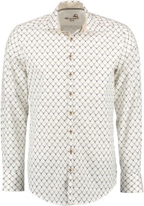 Koszula OS Trachten 420000-3971 Biała Poroże Slim Fit