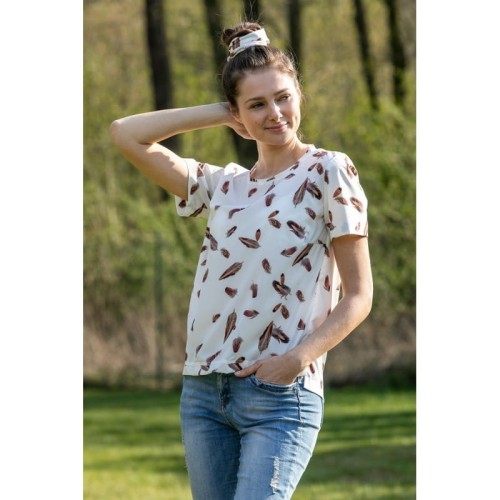 Damska bluzka Taurus White Bird z apaszką 031 biała