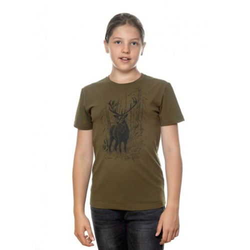 T-shirt koszulka dziecięca Taurus Deer 110 Oliwkowa