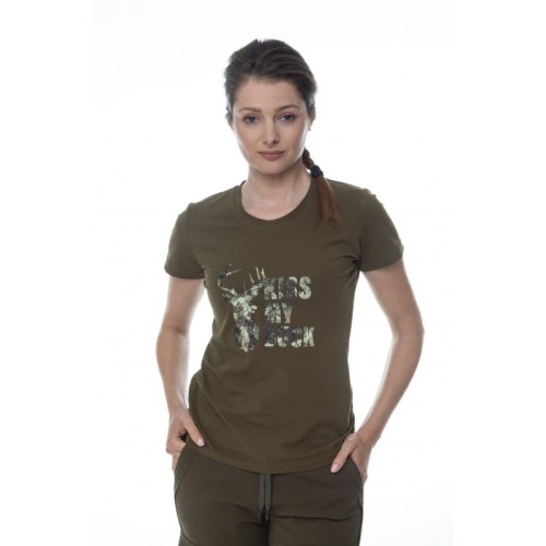 Damska koszulka myśliwska T-Shirt Taurus Kiss 110-10 Oliwkowa