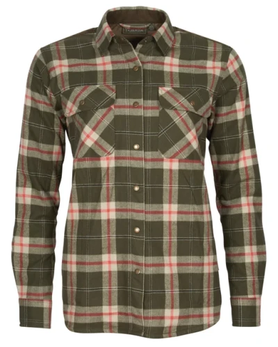 Damska koszula myśliwska Pinewood Douglas 3429 Dark Green/Red