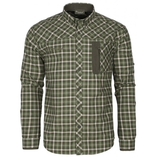 Koszula Pinewood Wolf 5329 Pine GreenOff White.jpg