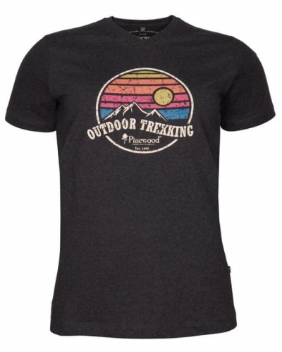 Damski T-Shirt Pinewood Finnveden Recycled Outdoor 3449 Dark Anthracite Melange