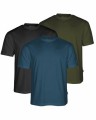 T-Shirt Pinewood 3-Pack 5447 Azur Blue/Moss Green/Black