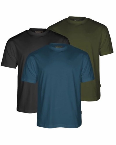 T-Shirt Pinewood 3-Pack 5447 Azur Blue/Moss Green/Black